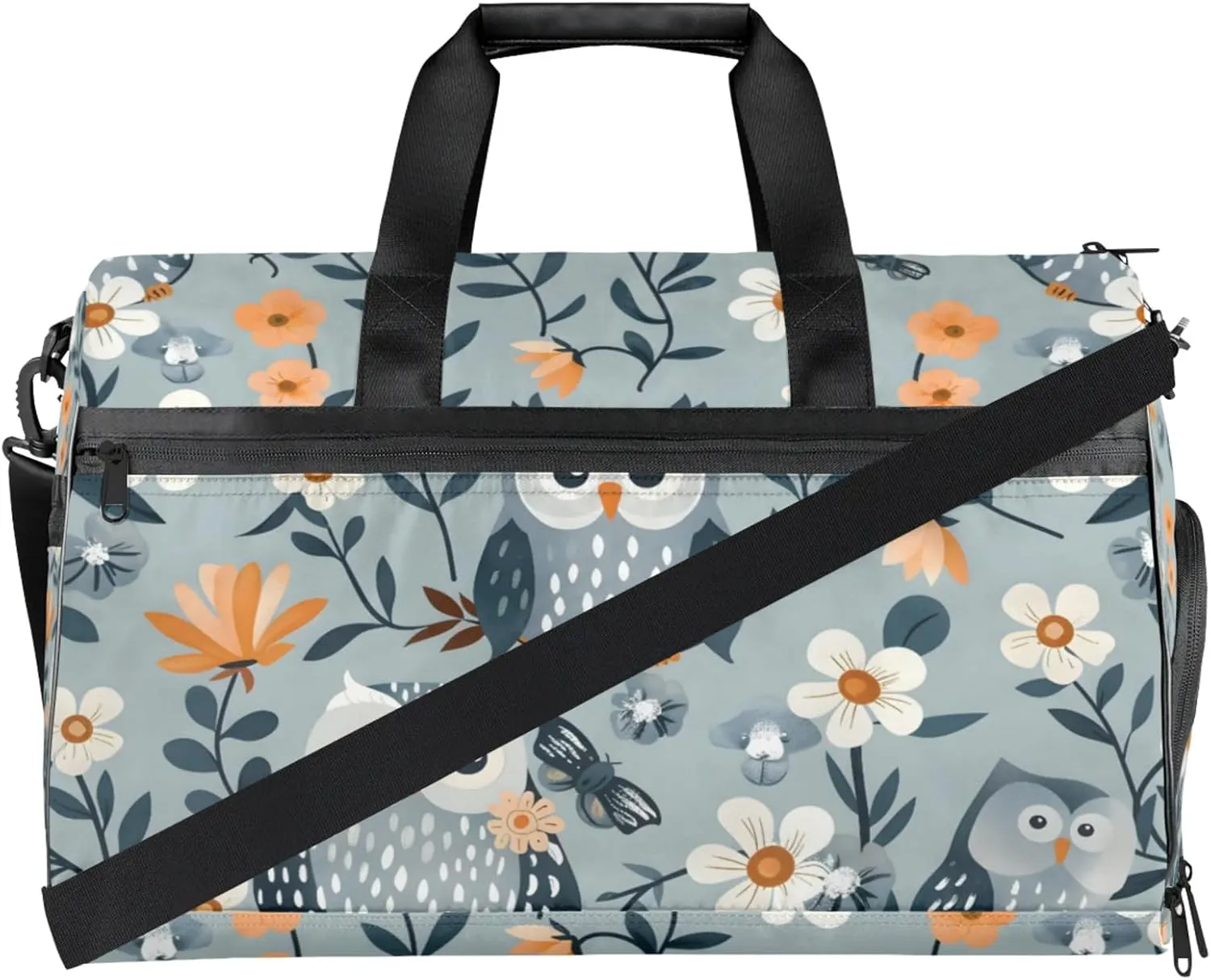 Animals Gym Duffle Bag for Men, Owls Waterproof Sports duffle bag for travel Weekender Bags for Women Overnight Bag with Shoes Compartment