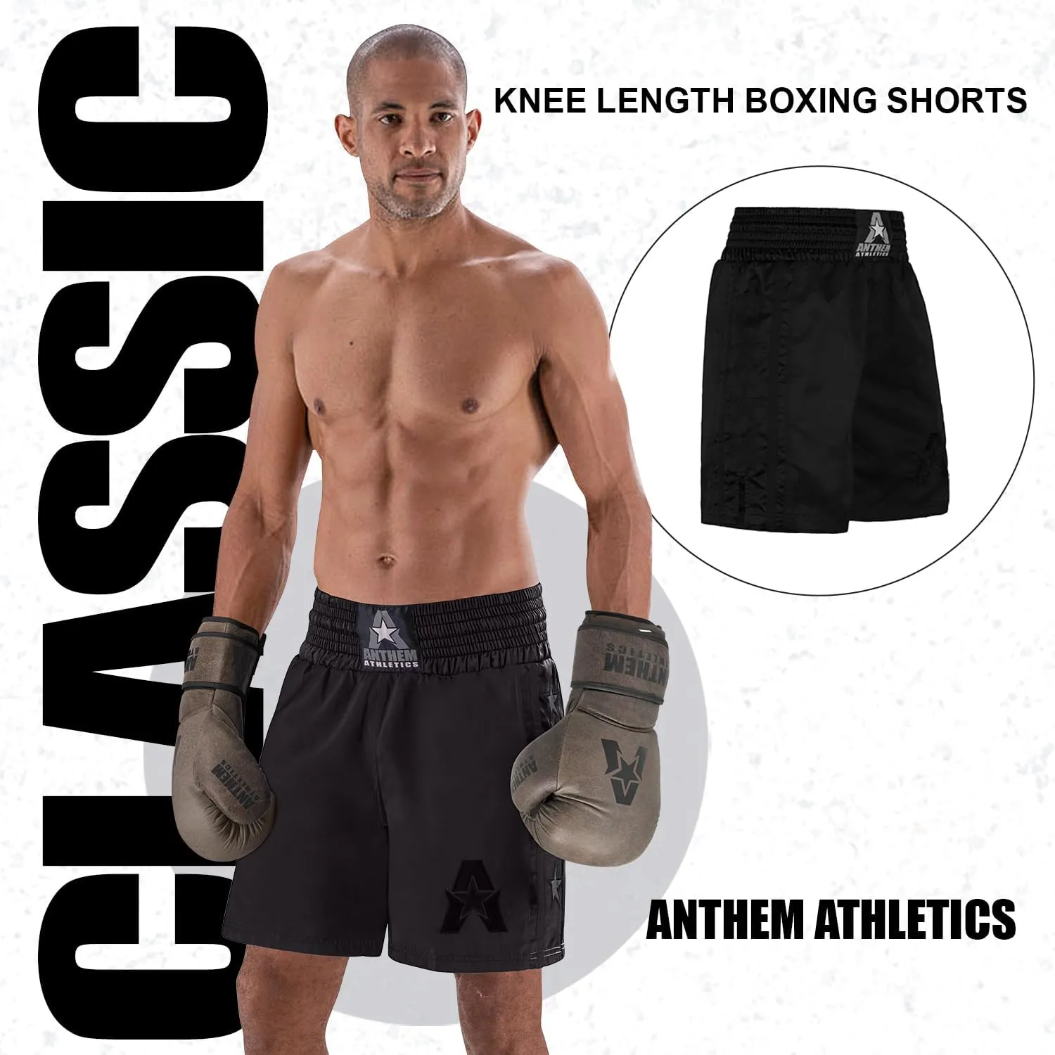 Anthem Athletics Classic Boxing Shorts for Men & Women - Machine Washable Boxer Trunks Costume Muay Thai