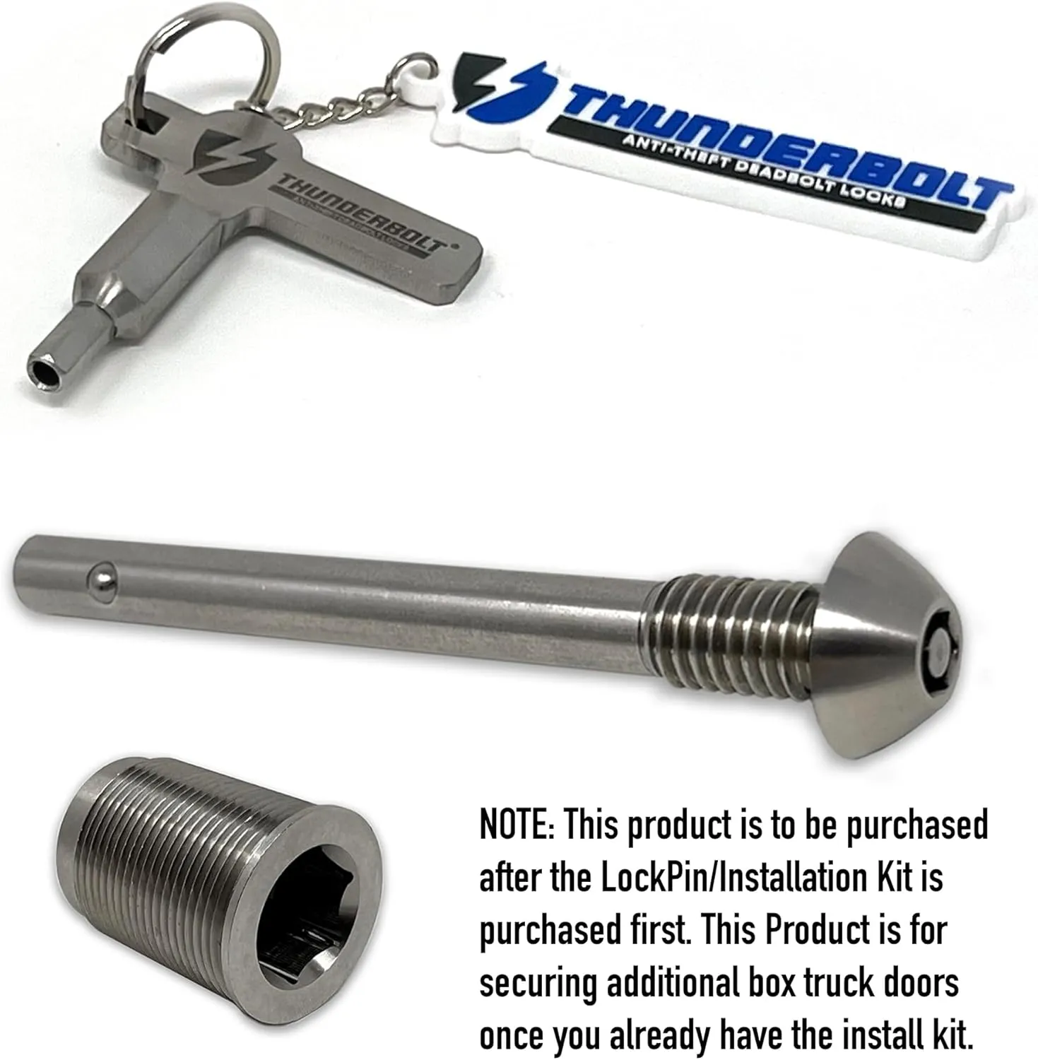 Anti-Theft Lock Pin for Box Truck Overhead Roll Up Doors (Without Installation Kit)
