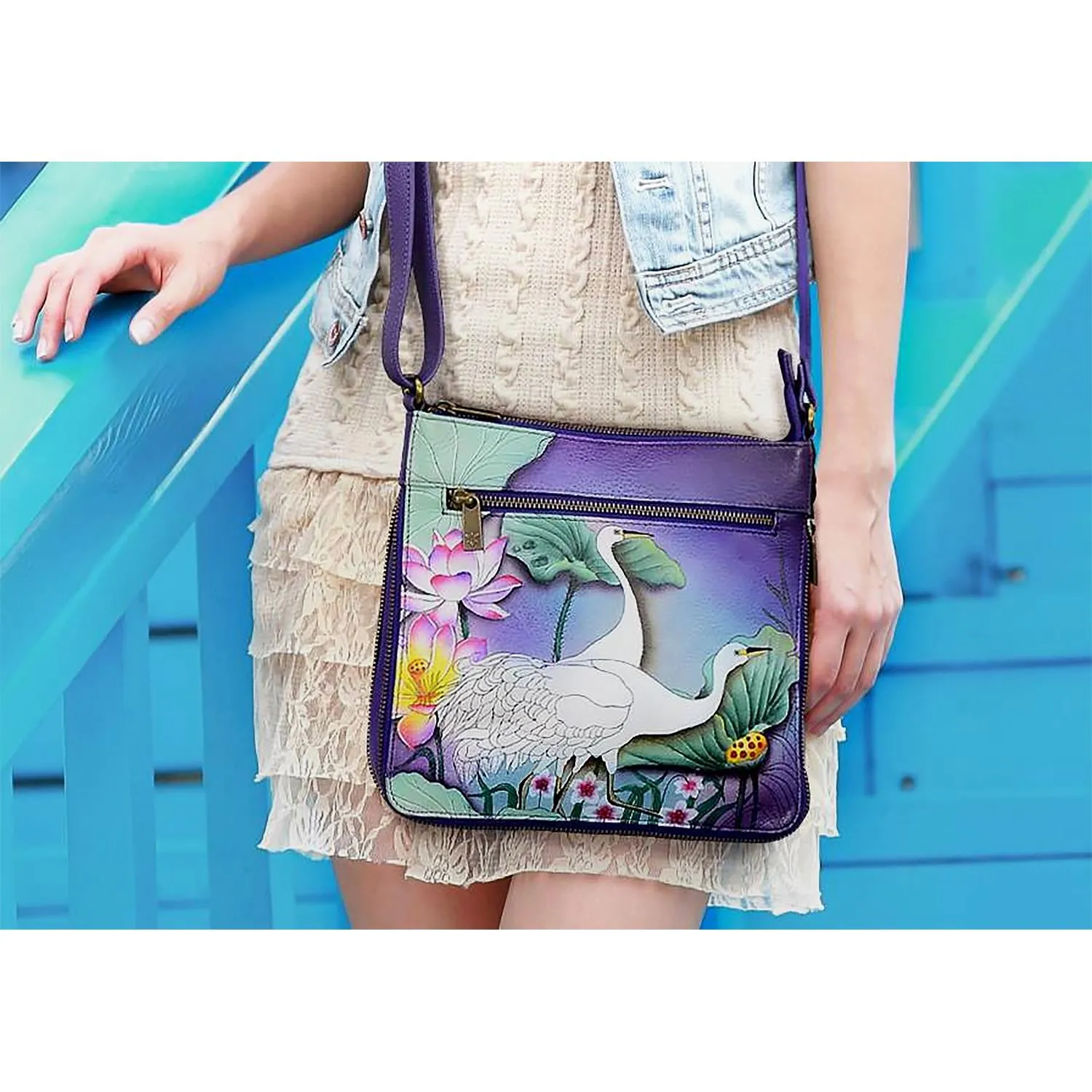 Anuschka Expandable Travel Crossbody Cleopatra's Leopard Leather