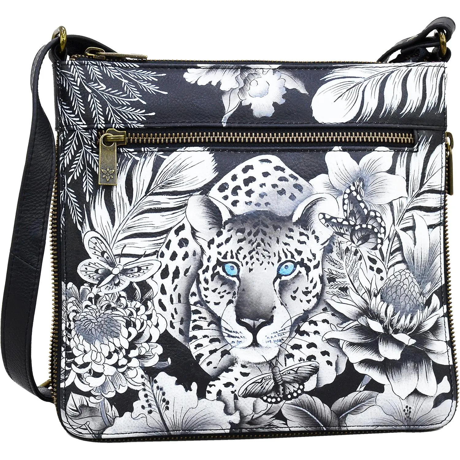 Anuschka Expandable Travel Crossbody Cleopatra's Leopard Leather