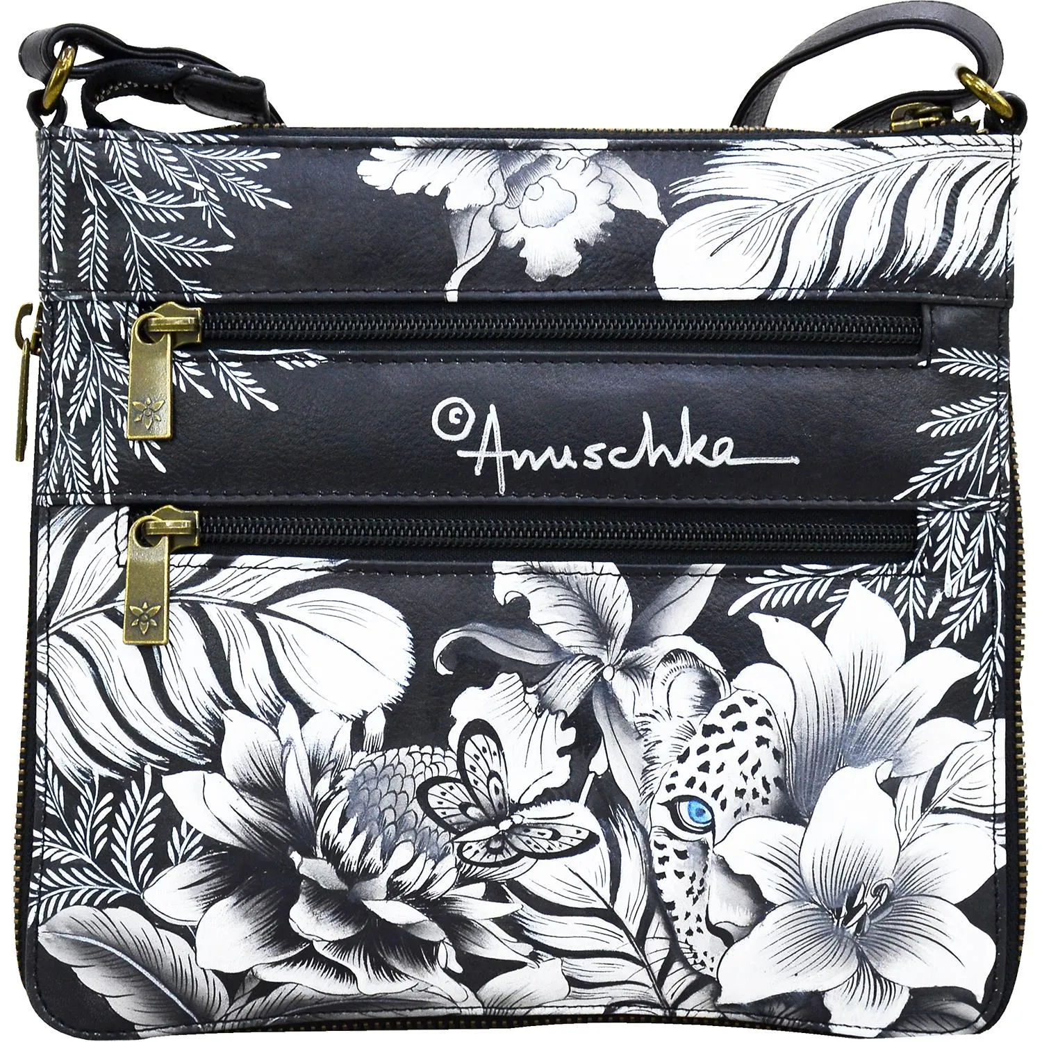 Anuschka Expandable Travel Crossbody Cleopatra's Leopard Leather