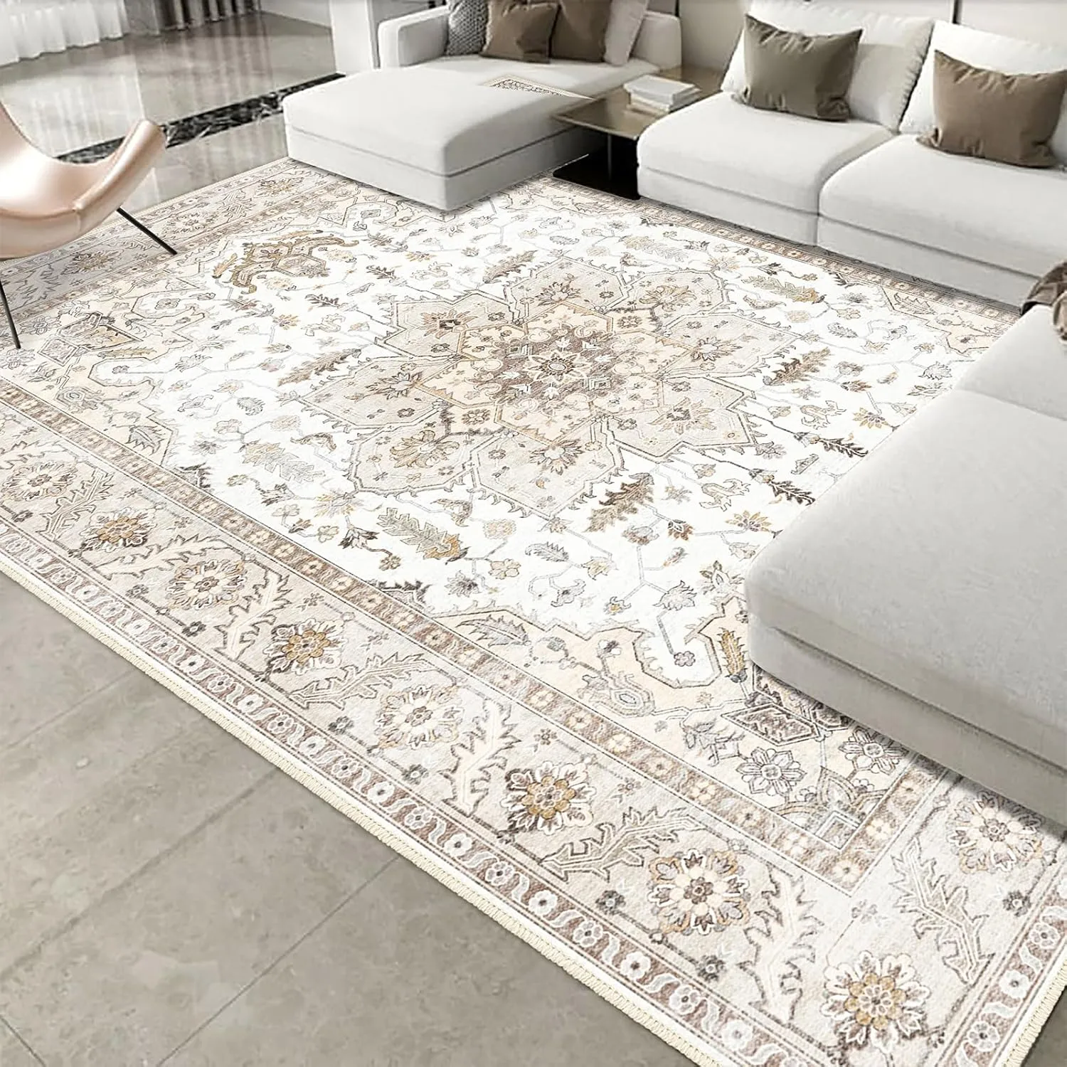 Area Rug 5x7, Machine Washable Rugs for Bedroom, Large Non Slip Rug for Bedroom Living Room Kitchen Entryway Bathroom Office Carpet