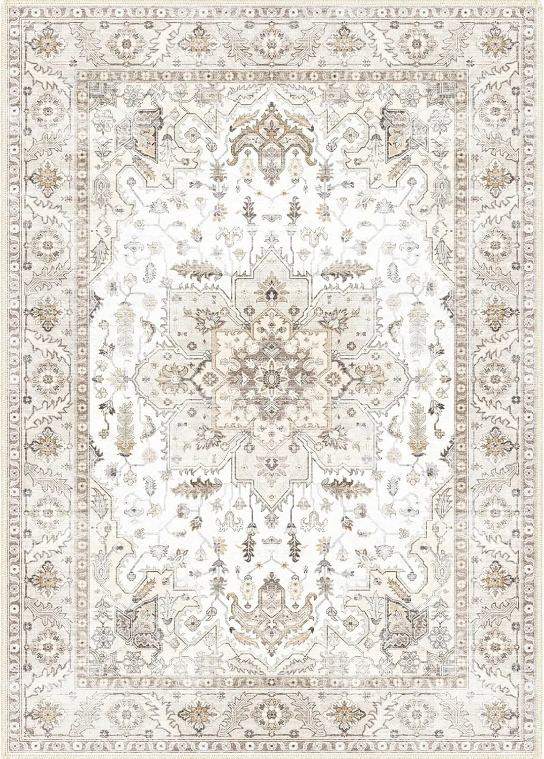 Area Rug 5x7, Machine Washable Rugs for Bedroom, Large Non Slip Rug for Bedroom Living Room Kitchen Entryway Bathroom Office Carpet
