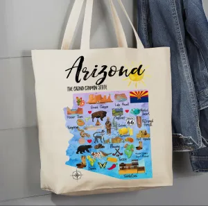 Arizona Map Tote Bag