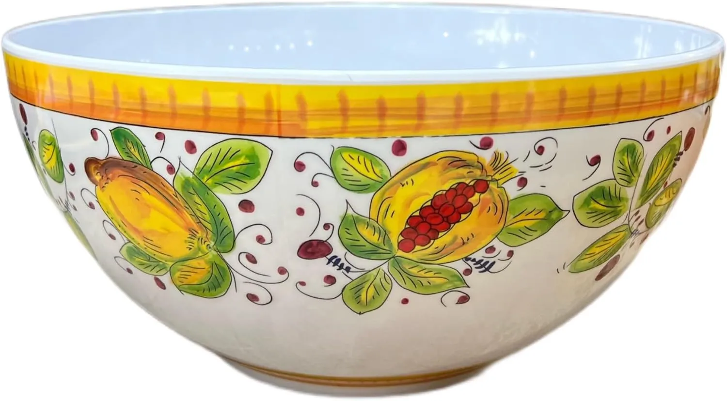 Arte D'Italia Imports Italian Inspired Melamine Picnic Frutta Mista Plastic Salad Bowl