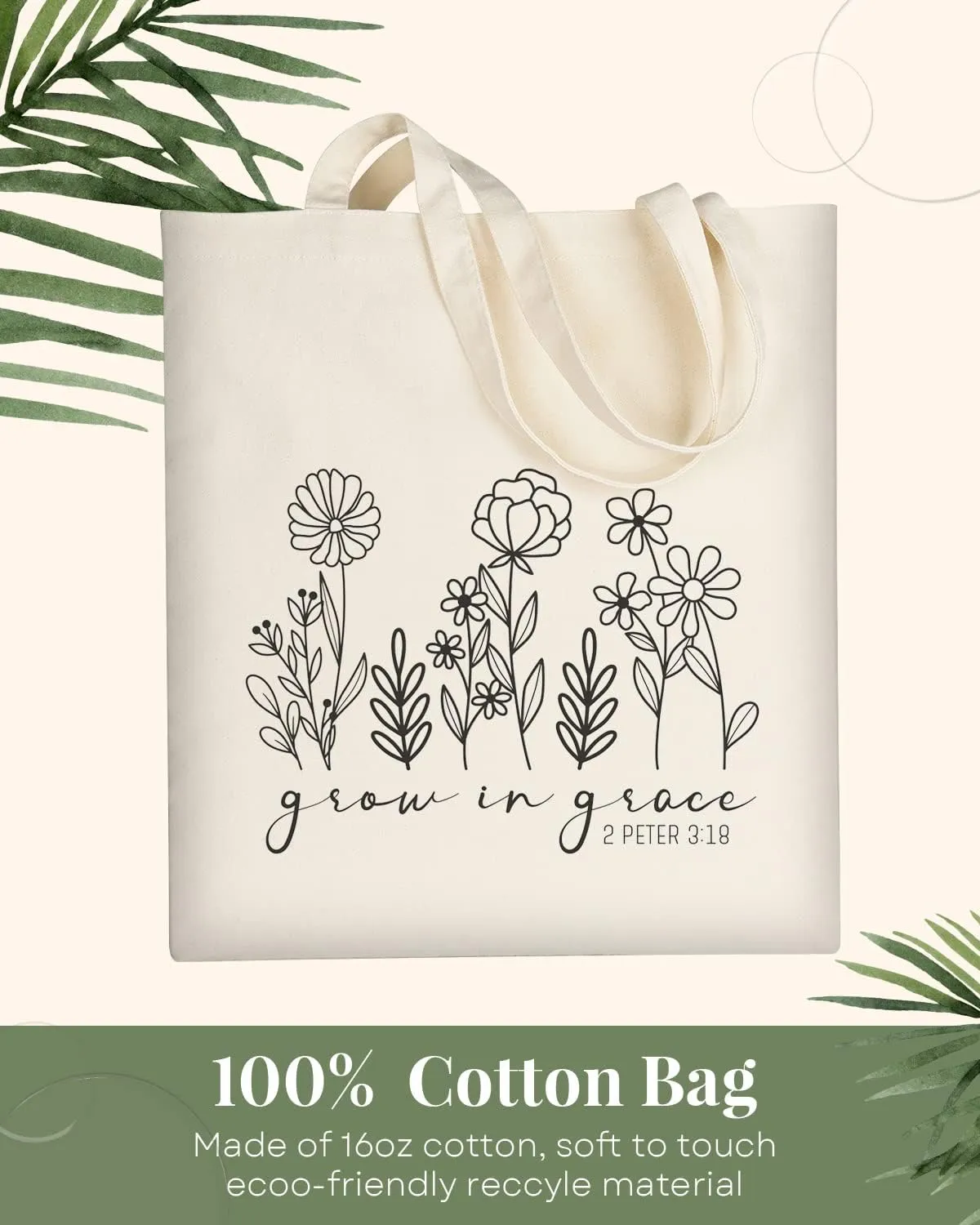AUSVKAI Canvas Tote Bag Aesthetic for Women, Cute Reusable Cloth Cotton Bags for Shopping Beach Trendy Gifts