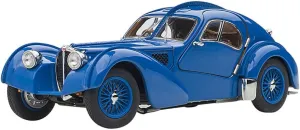 Auto Art Models 1938 Bugatti Type 57SC Atlantic with Metal Wire-Spoke Wheels Blue 1/43 Diecast Model Car by Autoart 50947