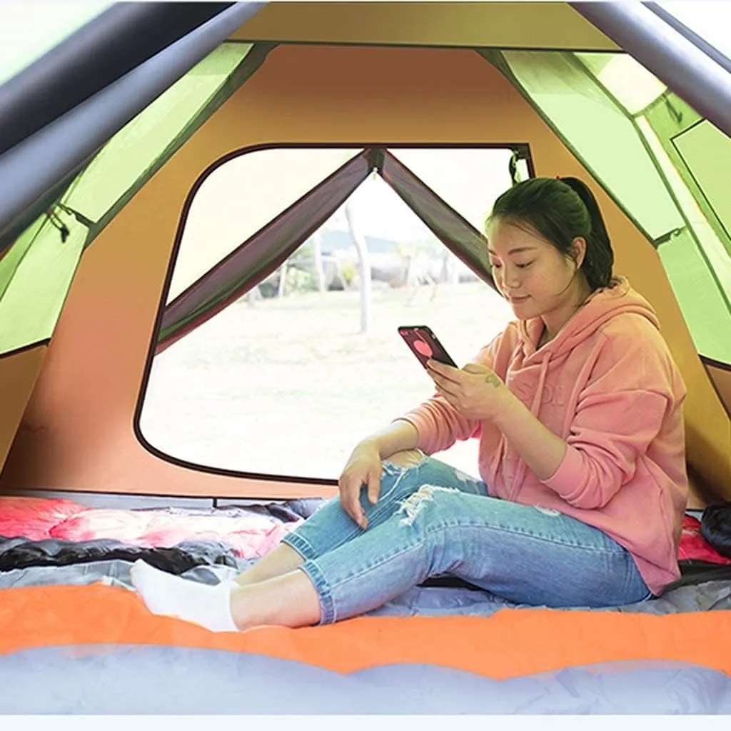 Automatic Pop Up Camping Tent 3-4 Person Rainproof Double Layer Instant Tent for Outdoor Hiking Tents for Camping (Green 280 * 210 * 135CM)