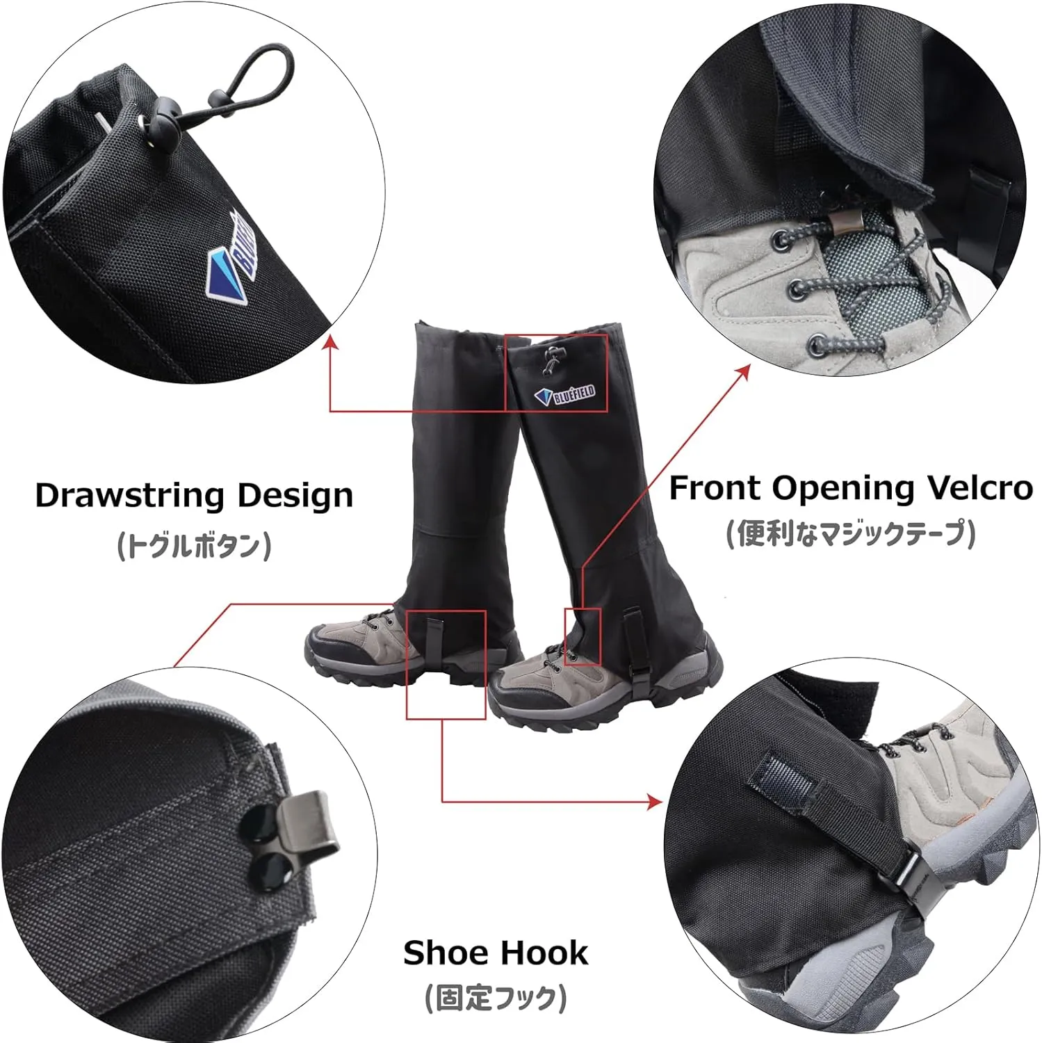 Azarxis Hiking Gaiters for Outdoor Hunting Walking Backpacking Women Men Ankle Leg Guard Boot Legging Cover Snow Waterproof