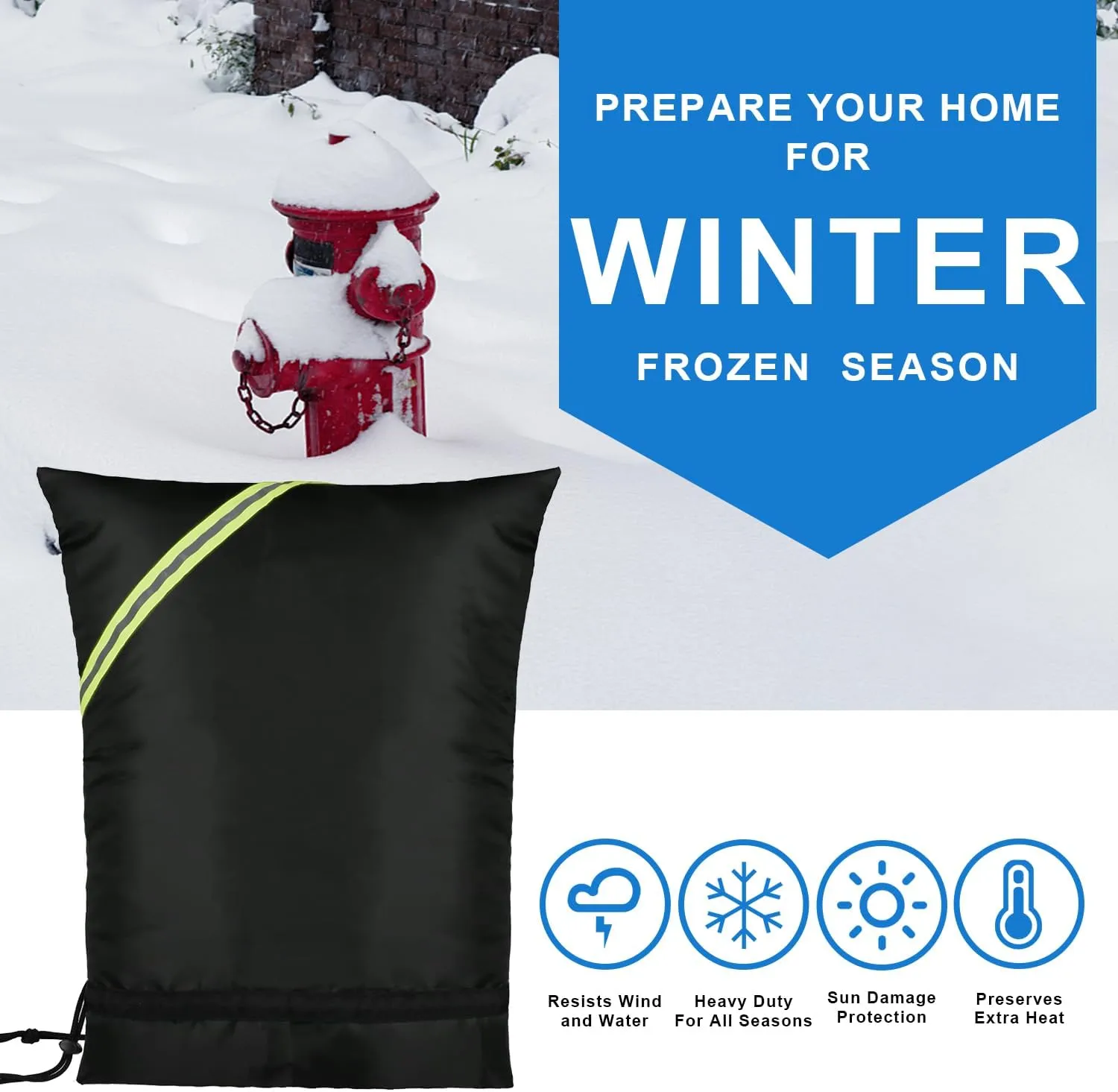 Backflow Preventer Insulation Cover, Irrigation Backflow Valve, Insulated Pouch for Winter Pipe Freeze Protection,Waterproof Sprinkler Valve System Cover for Snow, Sun Exposure