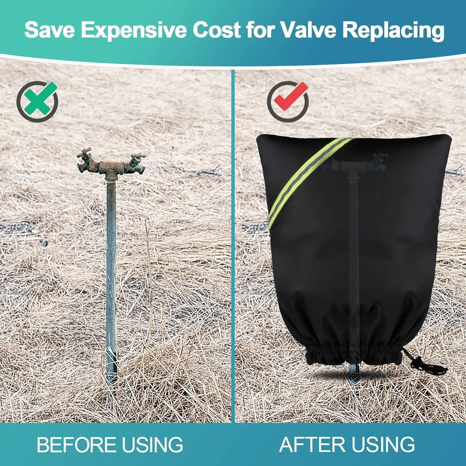 Backflow Preventer Insulation Cover, Irrigation Backflow Valve, Insulated Pouch for Winter Pipe Freeze Protection,Waterproof Sprinkler Valve System Cover for Snow, Sun Exposure