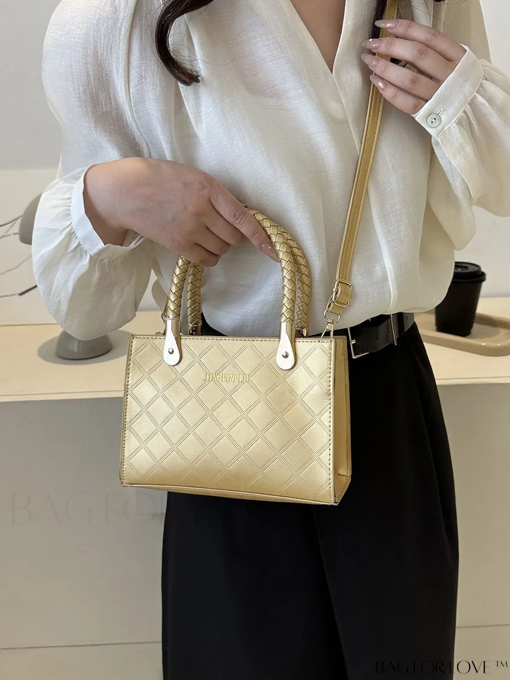 BagForLove - Chic Geometric Print Square Shoulder Bag for Fashionable Women