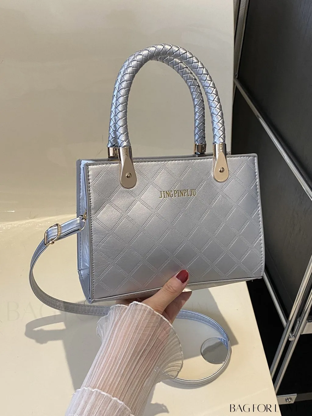 BagForLove - Chic Geometric Print Square Shoulder Bag for Fashionable Women