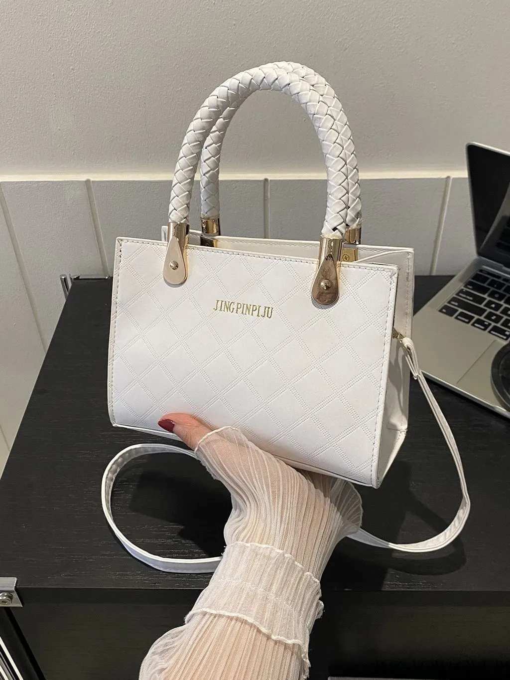 BagForLove - Chic Geometric Print Square Shoulder Bag for Fashionable Women