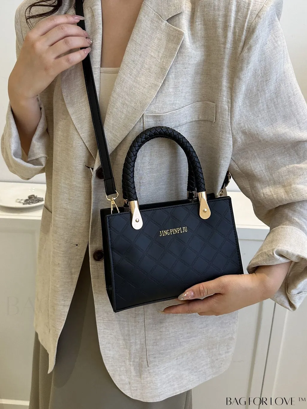 BagForLove - Chic Geometric Print Square Shoulder Bag for Fashionable Women