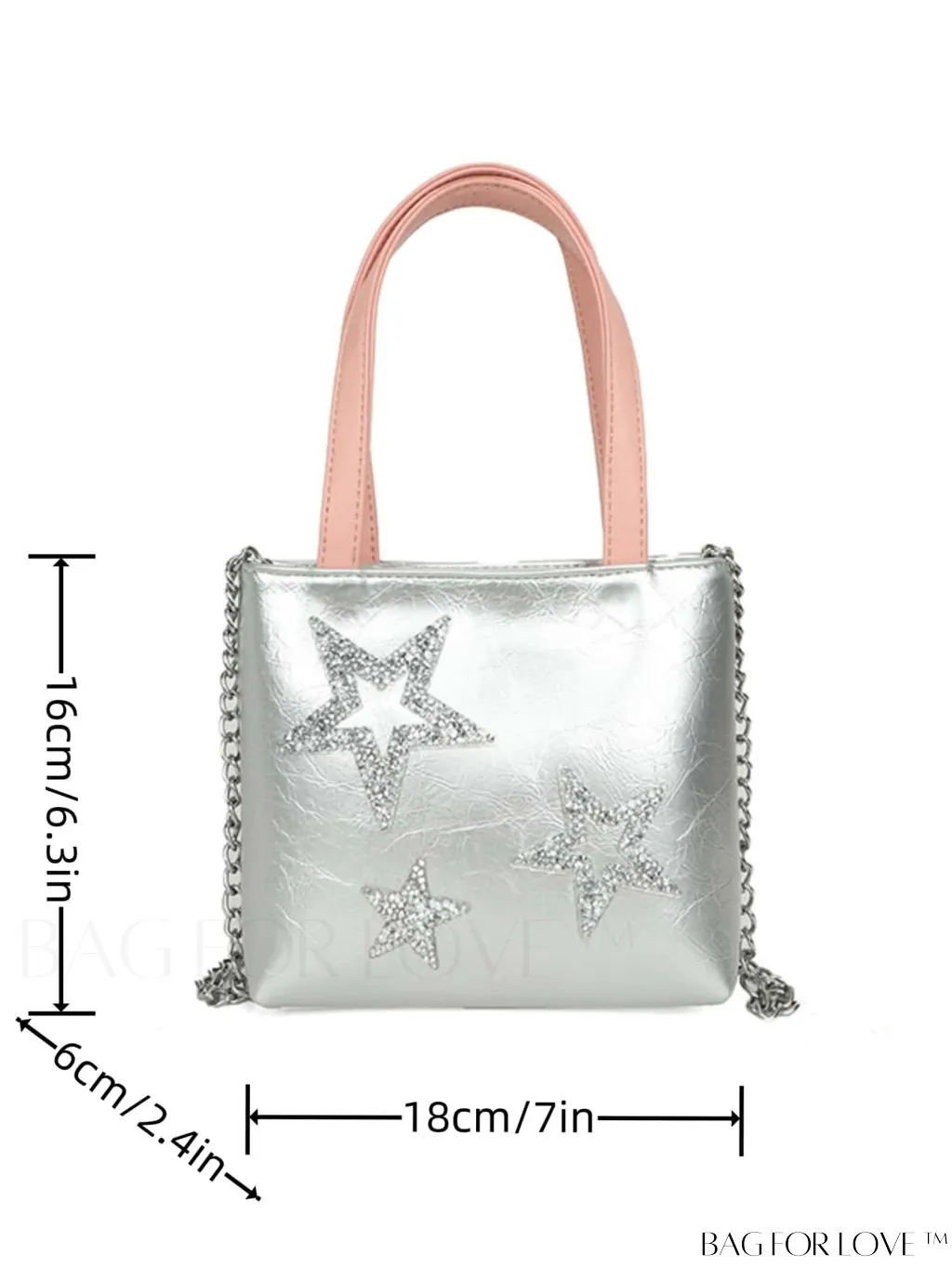 BagForLove - Stylish Rhinestone Embellished Star Chain Shoulder Bag - Fashionable & Chic