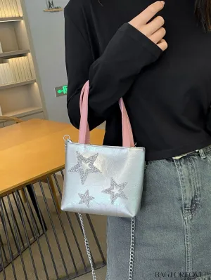 BagForLove - Stylish Rhinestone Embellished Star Chain Shoulder Bag - Fashionable & Chic