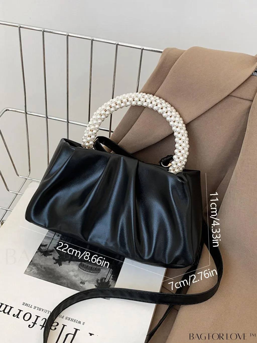 BagForLove - Stylish Summer Crossbody Bag with Faux Pearl Handle and Pleated Design