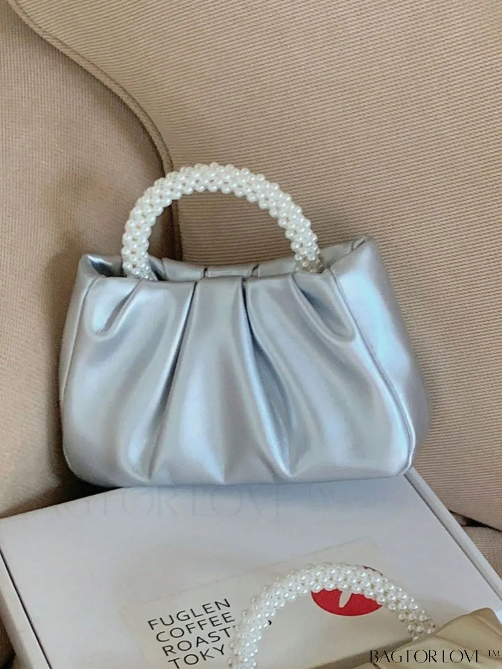 BagForLove - Stylish Summer Crossbody Bag with Faux Pearl Handle and Pleated Design