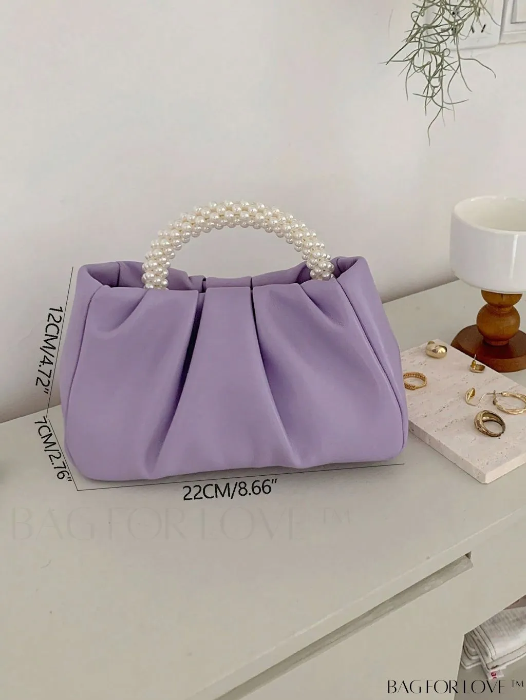 BagForLove - Stylish Summer Crossbody Bag with Faux Pearl Handle and Pleated Design