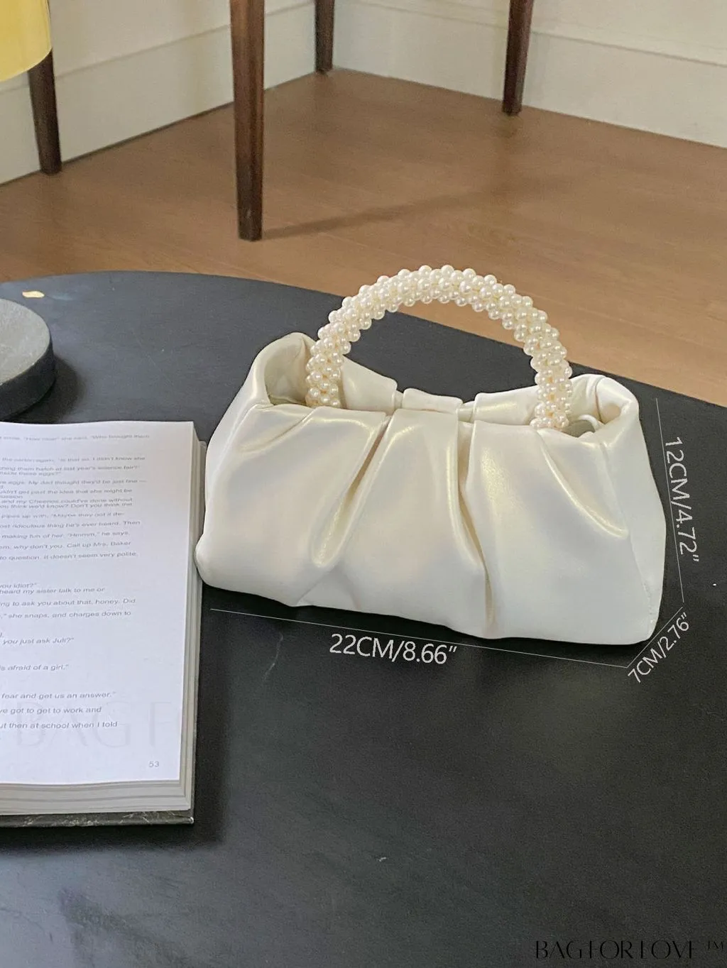 BagForLove - Stylish Summer Crossbody Bag with Faux Pearl Handle and Pleated Design