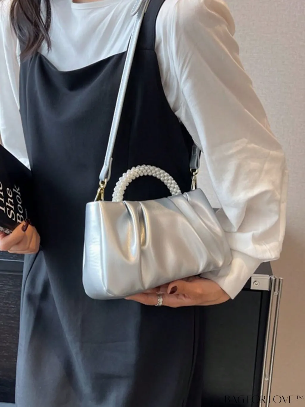 BagForLove - Stylish Summer Crossbody Bag with Faux Pearl Handle and Pleated Design