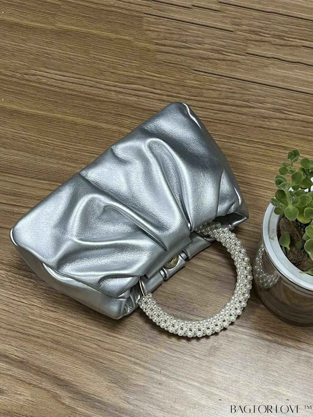BagForLove - Stylish Summer Crossbody Bag with Faux Pearl Handle and Pleated Design