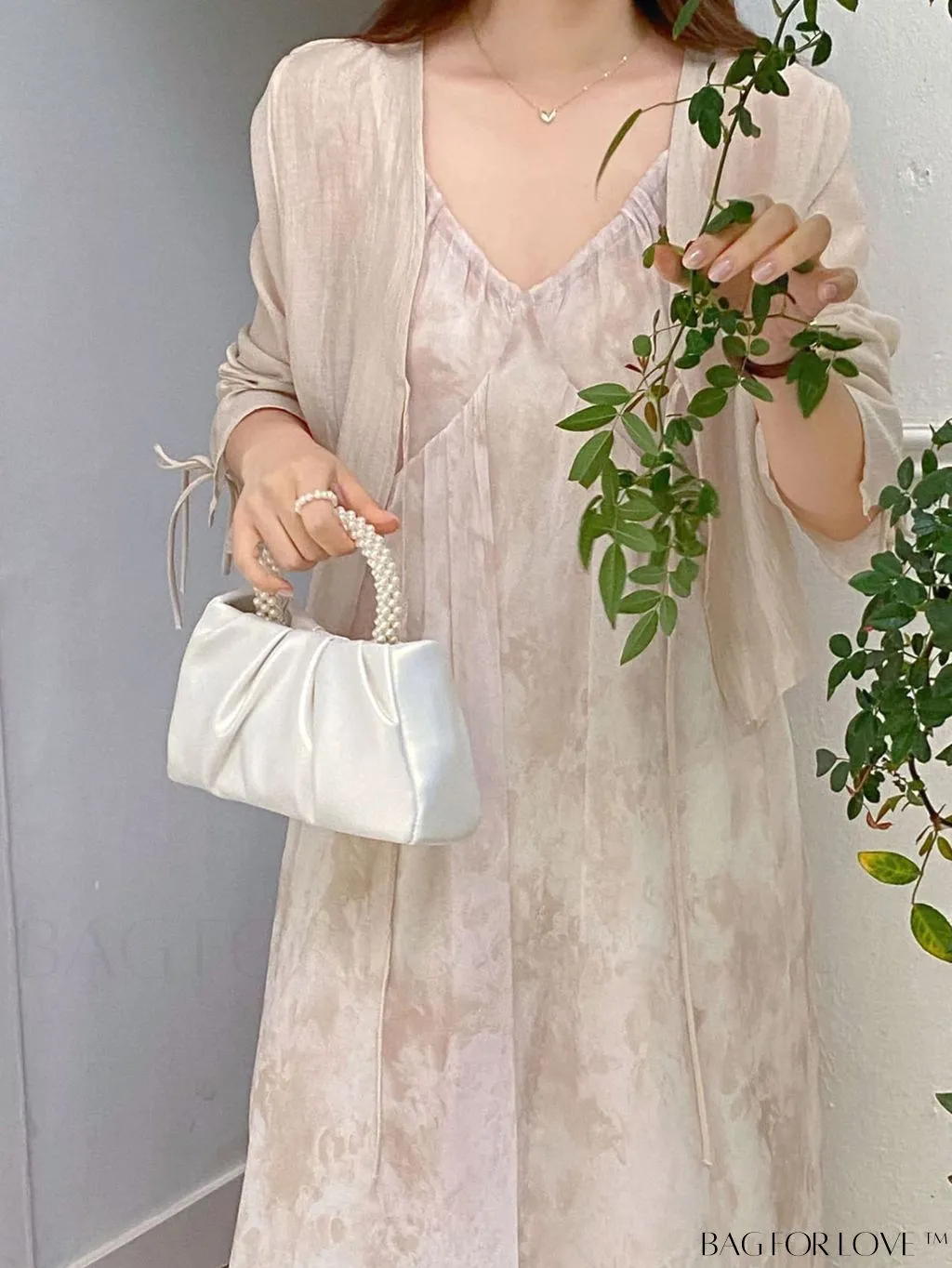 BagForLove - Stylish Summer Crossbody Bag with Faux Pearl Handle and Pleated Design