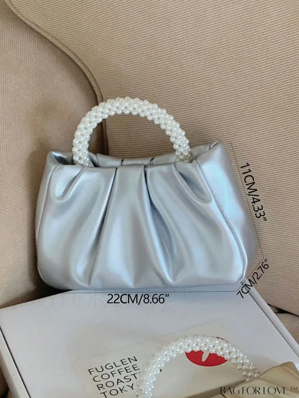 BagForLove - Stylish Summer Crossbody Bag with Faux Pearl Handle and Pleated Design