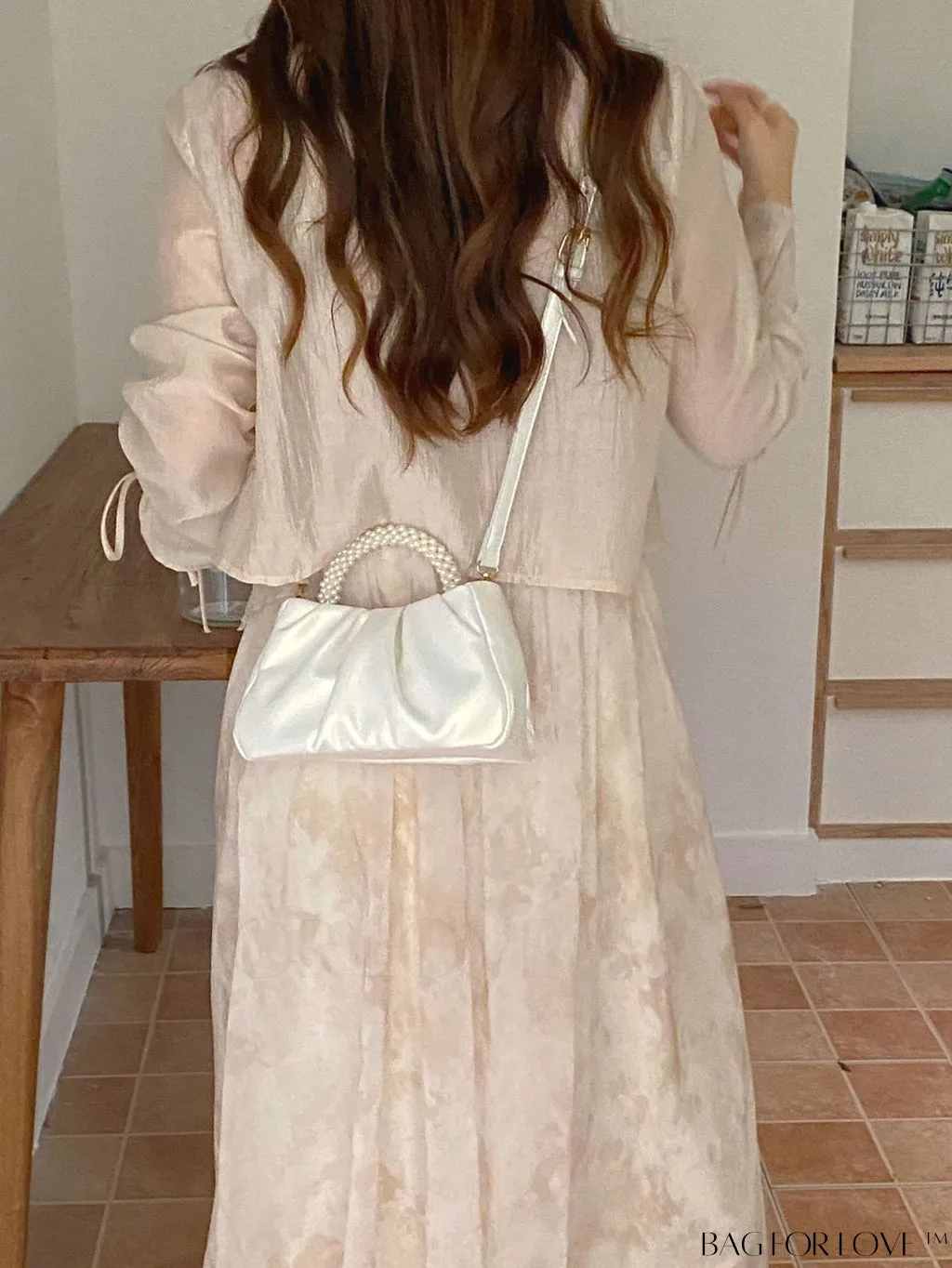 BagForLove - Stylish Summer Crossbody Bag with Faux Pearl Handle and Pleated Design