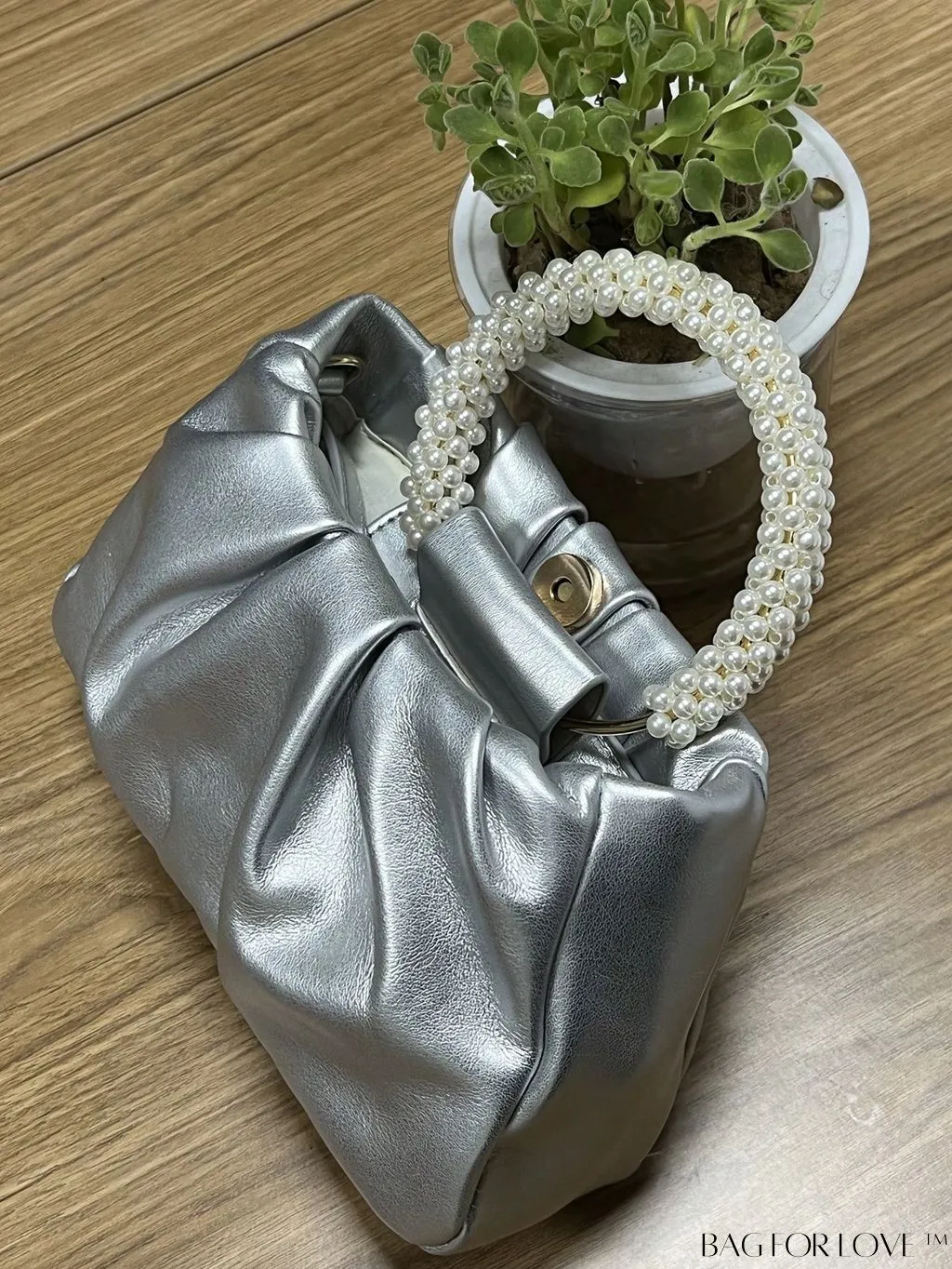 BagForLove - Stylish Summer Crossbody Bag with Faux Pearl Handle and Pleated Design