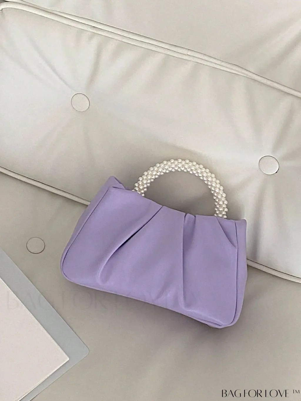 BagForLove - Stylish Summer Crossbody Bag with Faux Pearl Handle and Pleated Design