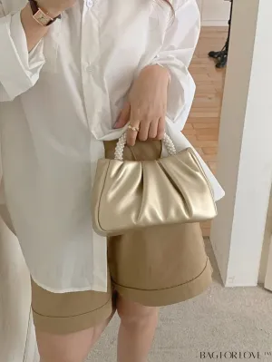 BagForLove - Stylish Summer Crossbody Bag with Faux Pearl Handle and Pleated Design