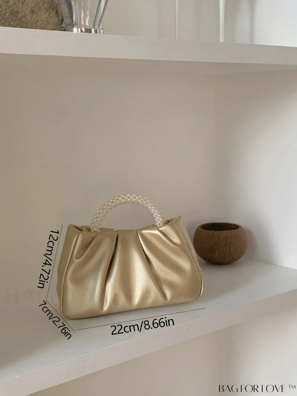 BagForLove - Stylish Summer Crossbody Bag with Faux Pearl Handle and Pleated Design