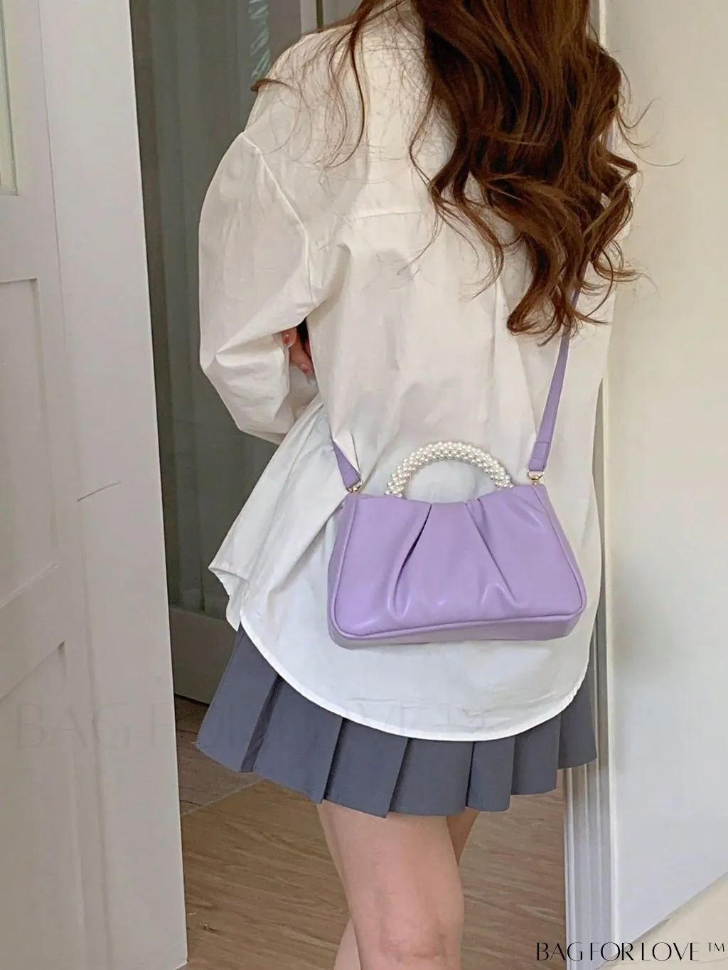 BagForLove - Stylish Summer Crossbody Bag with Faux Pearl Handle and Pleated Design