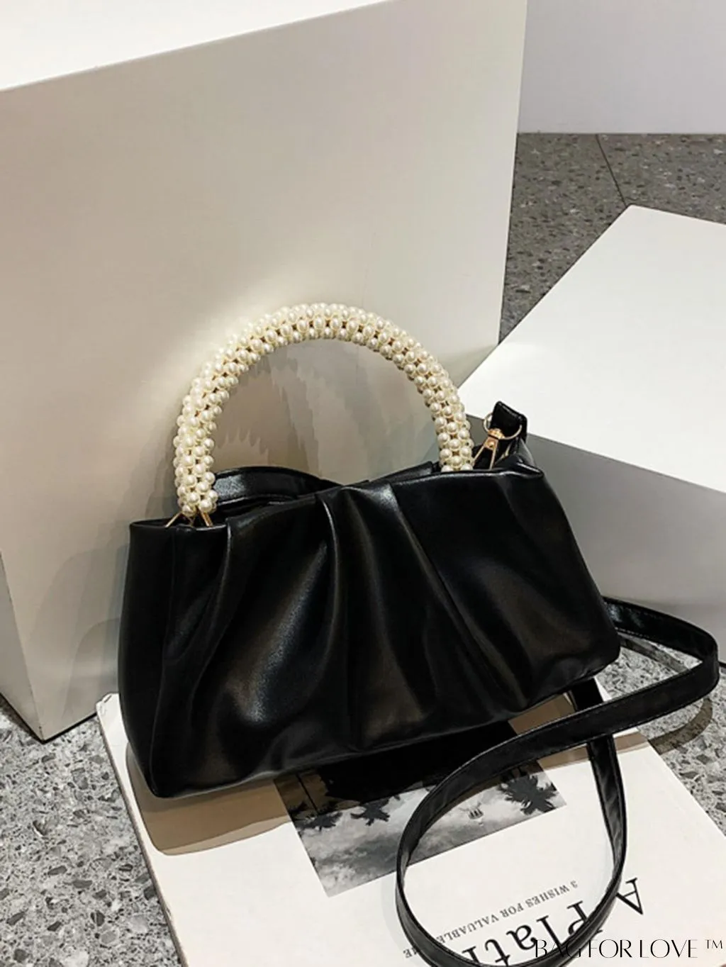 BagForLove - Stylish Summer Crossbody Bag with Faux Pearl Handle and Pleated Design