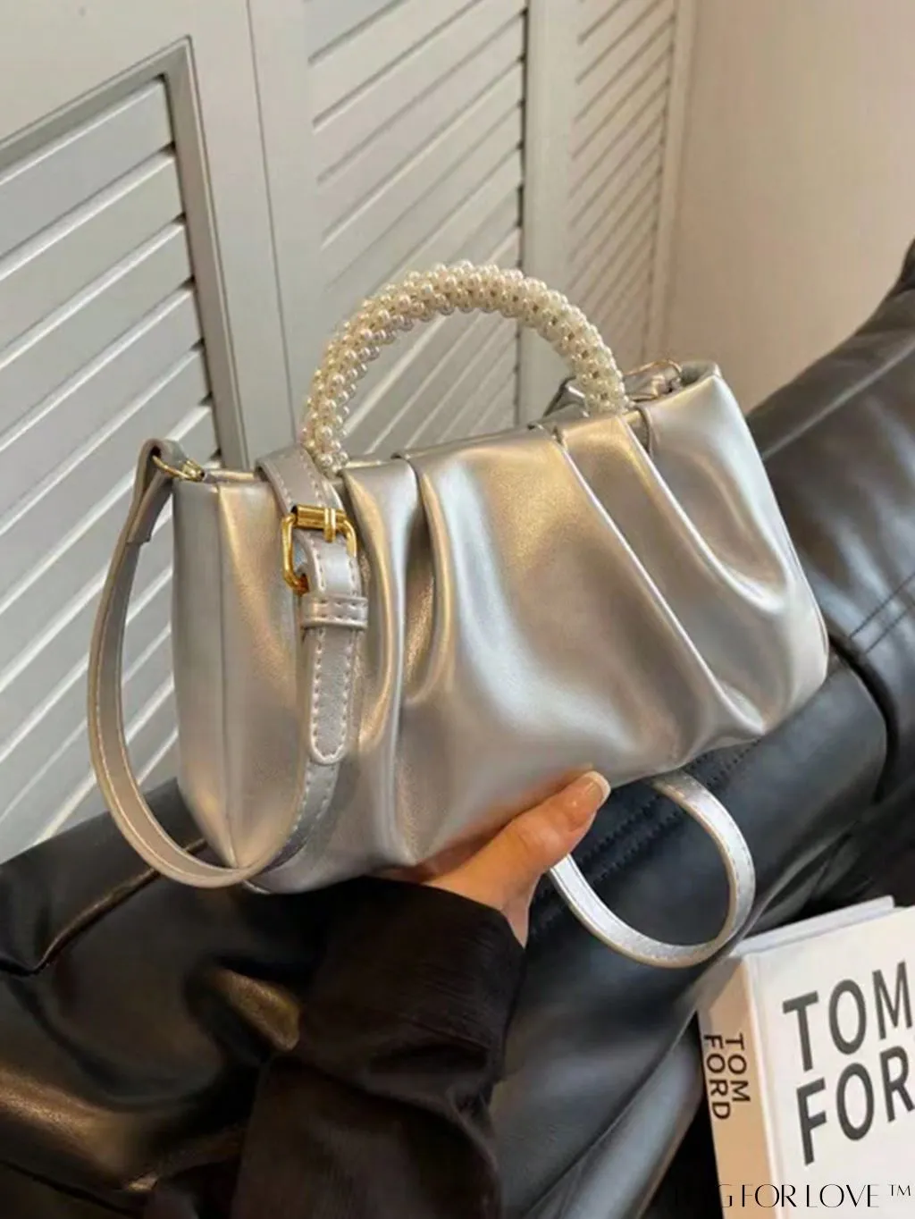 BagForLove - Stylish Summer Crossbody Bag with Faux Pearl Handle and Pleated Design