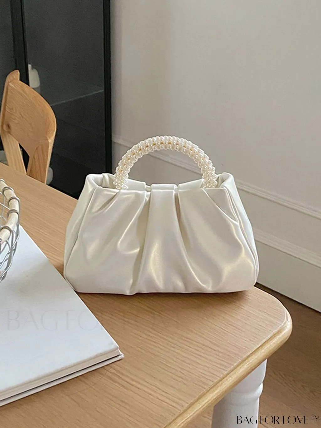 BagForLove - Stylish Summer Crossbody Bag with Faux Pearl Handle and Pleated Design