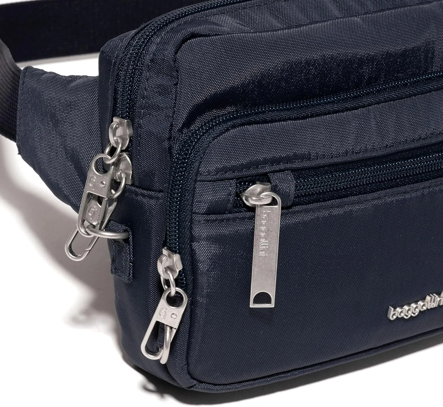 Baggallini Securtex Anti-Theft Belt Fanny Pack for Women RFID Wallet Locking Zipper-Travel Bag Crossbody Purse