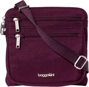 Baggallini Securtex Anti-Theft Crossbody Travel Purse with RFID Card Slots, Locking Zippers & Cut-Resistant Strap