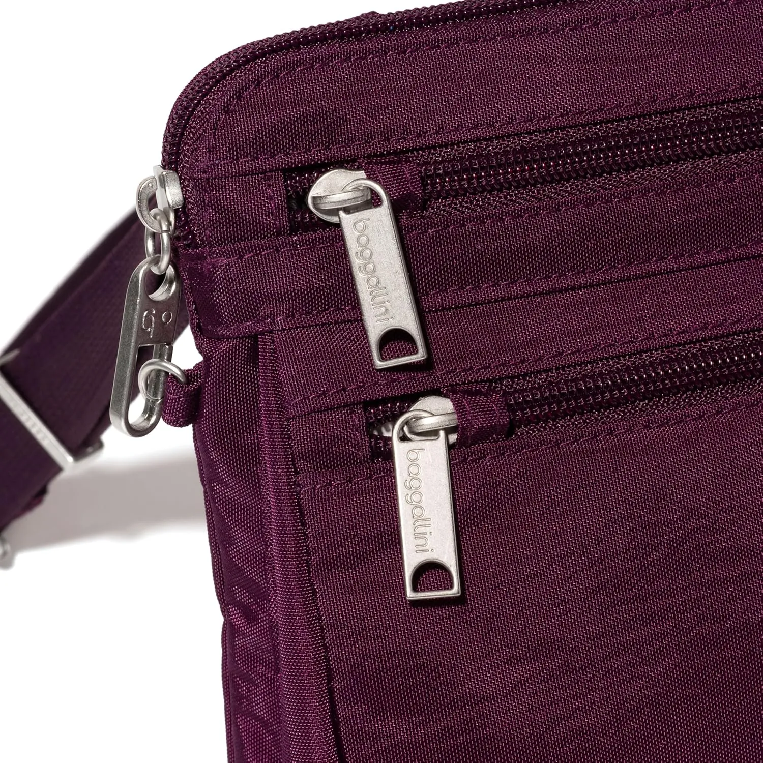 Baggallini Securtex Anti-Theft Crossbody Travel Purse with RFID Card Slots, Locking Zippers & Cut-Resistant Strap