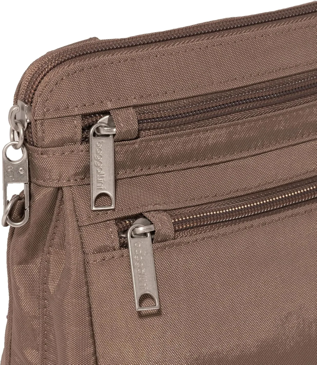Baggallini Securtex Anti-Theft Crossbody Travel Purse with RFID Card Slots, Locking Zippers & Cut-Resistant Strap