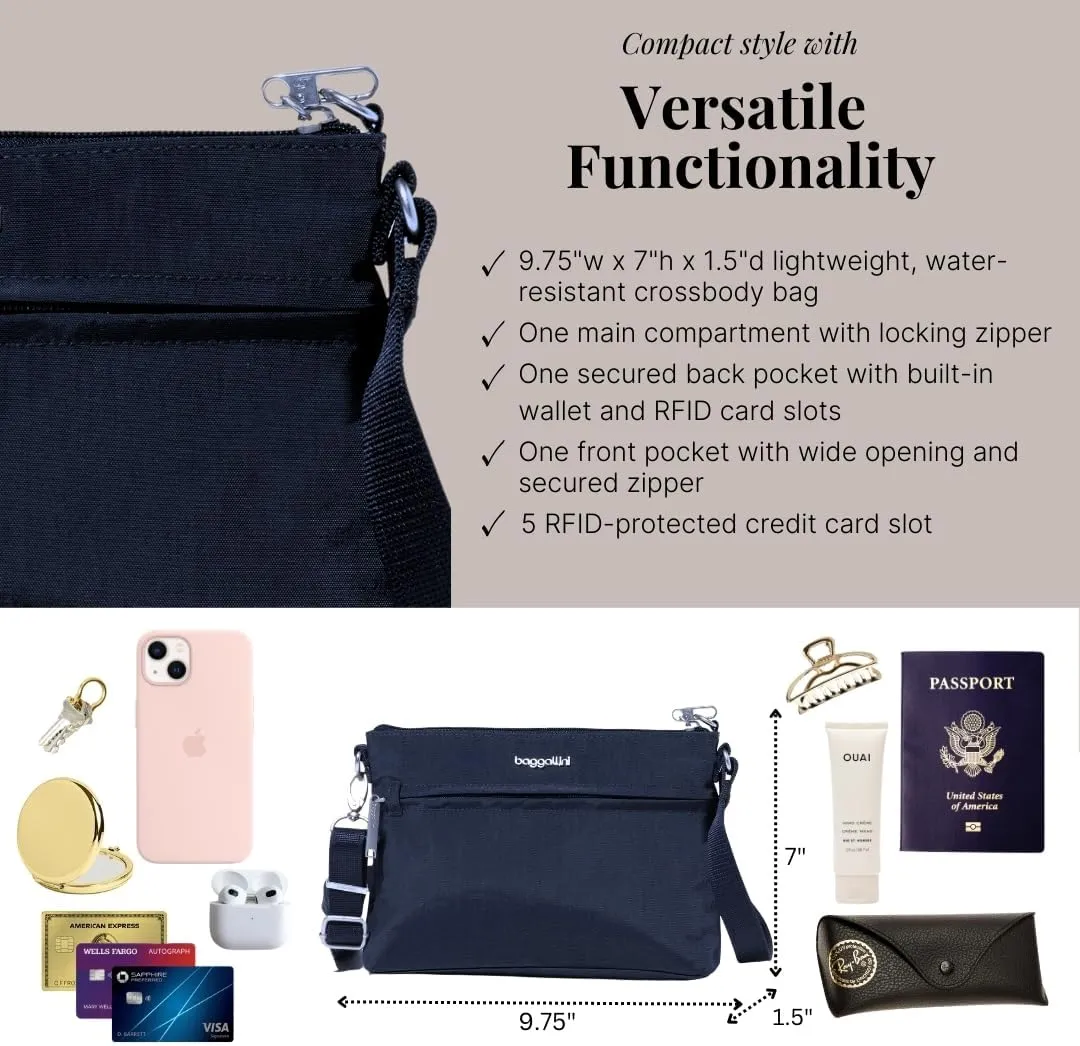 Baggallini Securtex Anti-Theft Memento Crossbody Bag