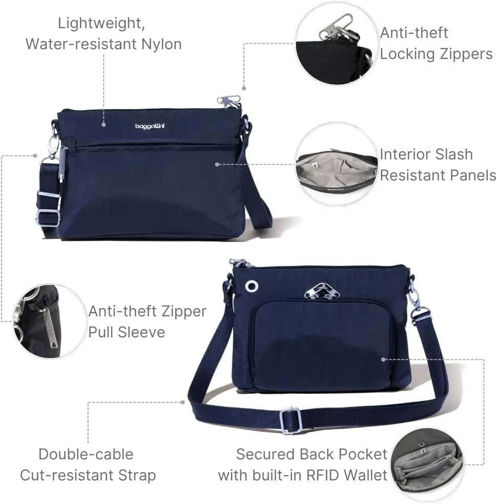 Baggallini Securtex Anti-Theft Memento Crossbody Bag