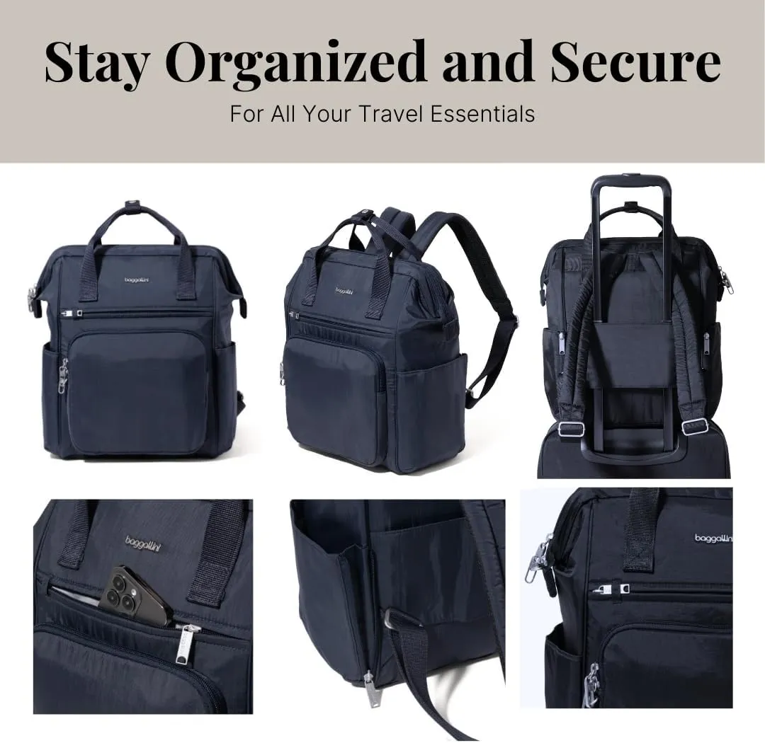 Baggallini Securtex Anti-Theft Windsor Backpack for Travel, Work & Collage, RFID & Locking Zipper, Up to 16" Laptop