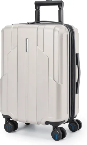 BAGSMART Carry On Luggage 22x14x9 Airline Approved, 1OO% PC Hardside Expandable Luggage with TSA Lock, 20 Inch Travel Suitcase with Spinner Wheels,Beige