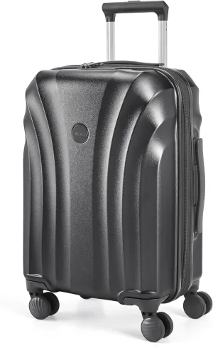 BAGSMART Carry On Luggage 22x14x9 Airline Approved with TSA Lock, Expandable Hard Shell Suitcase with Spinner Wheels, Lightweight 20 Inch Travel Rolling Carry-On Luggage, Black