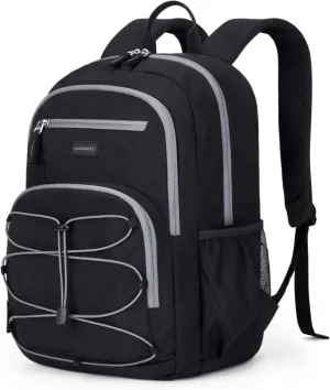 BAGSMART College Laptop Backpack, 15.6 Inch Travel Backpack Airline Approved, 30L Casual Daily Backpack, Lightweight College Bookbag for Women Men, Black
