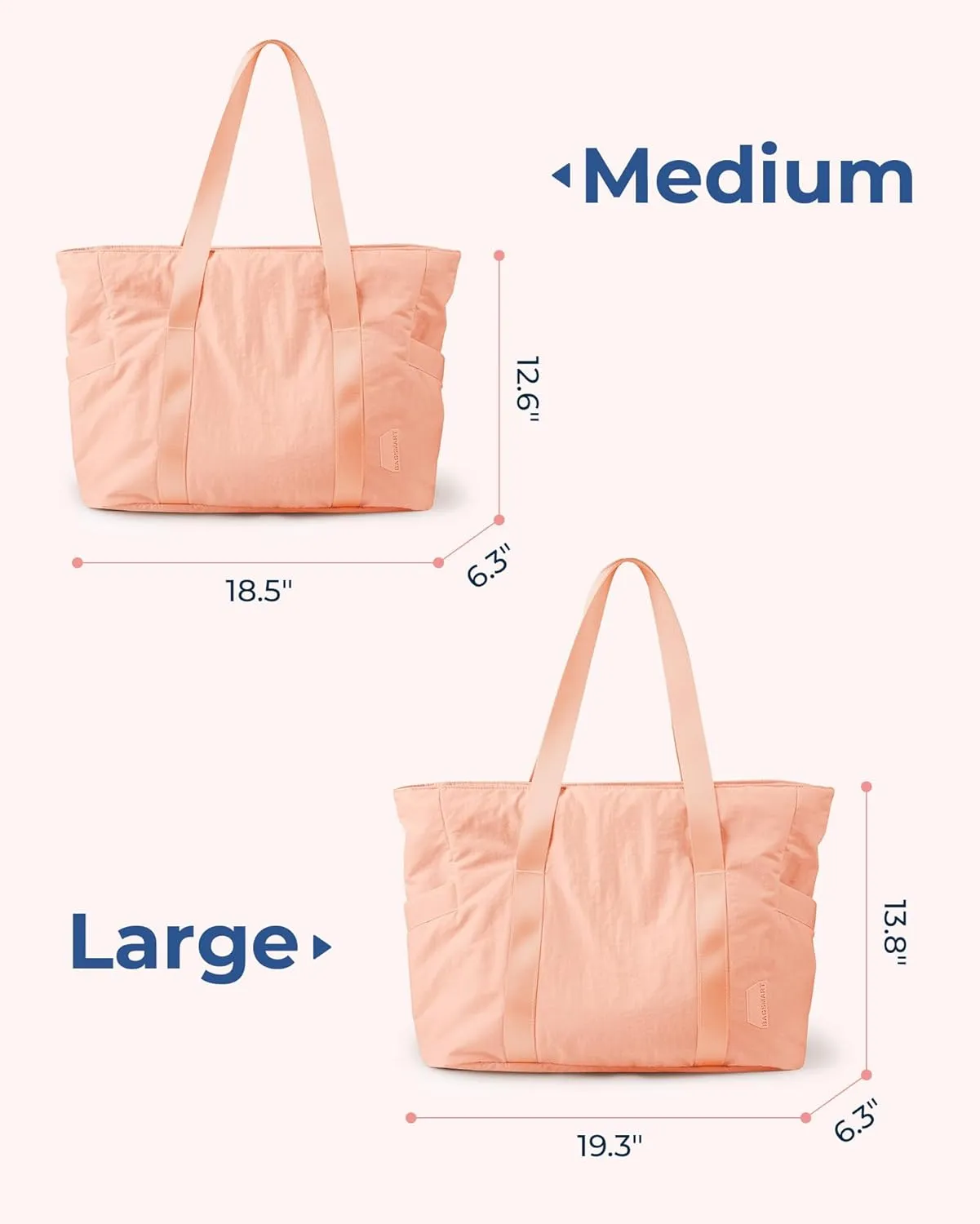 BAGSMART Tote Bag for Women with Zipper, Gym Tote with Compartments, Work Tote Nurse Dance Yoga Bag for Sport, Travel